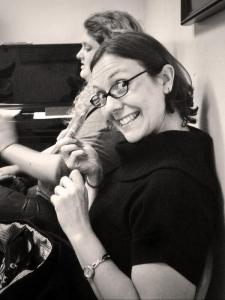 Grinning playwright / director moment captured by the life-saving Robert Flitcroft