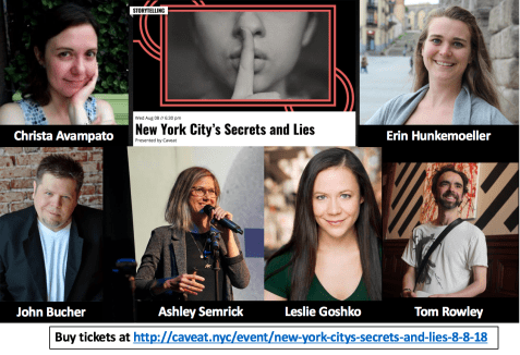 http://caveat.nyc/event/new-york-citys-secrets-and-lies-8-8-18/